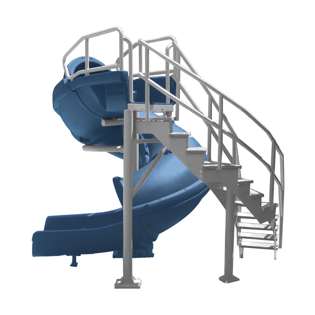 Vortex Half Tube Pool Slide with Staircase