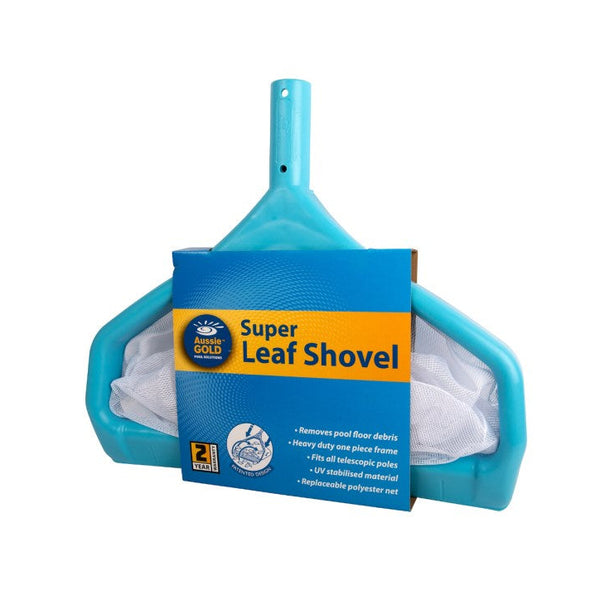 Blue leaf shovel with packaging on a white background