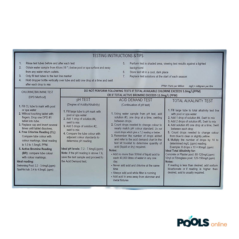4 in 1 Test Kit - for Pools and Spas
