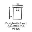 duraglass ii emaux eco860 pump basket pu bdg size drawing