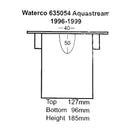 waterco aquastream 1996 1999 pump basket 635054 size drawing