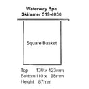 waterway spa skimmer square basket 519 4030 size drawing