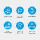 Daisy - Blue Pool Blanket 250 Micron (2.7m / 9ft Wide)