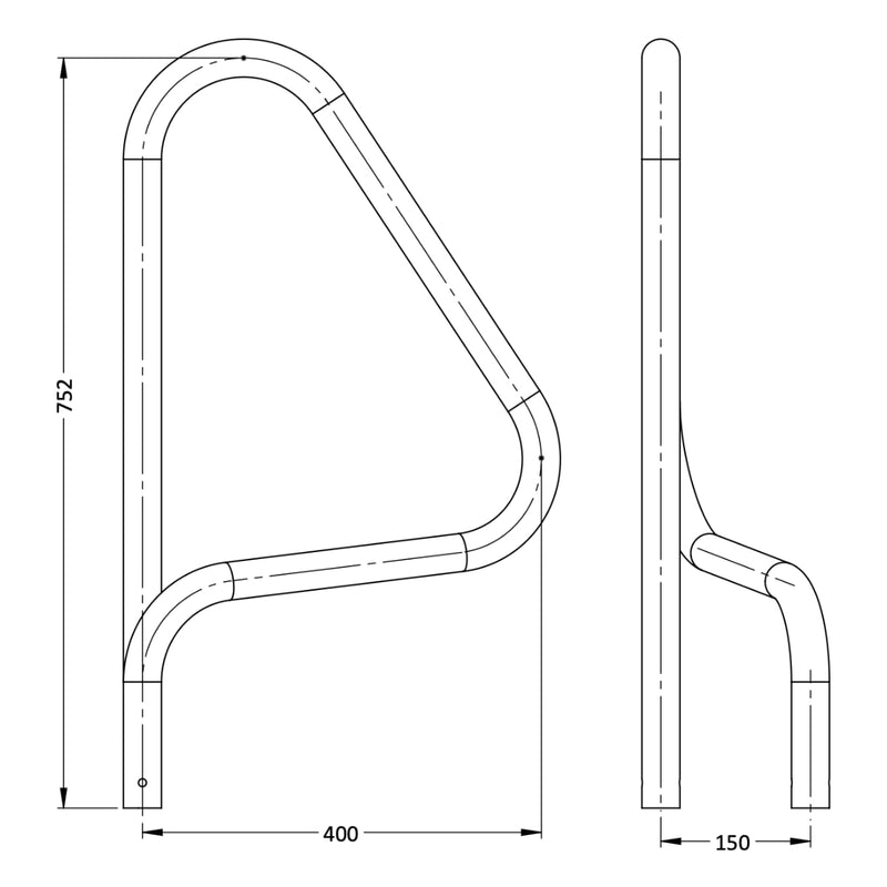 S.R.Smith - Narrow Spaced Figure 4 Grab Rail